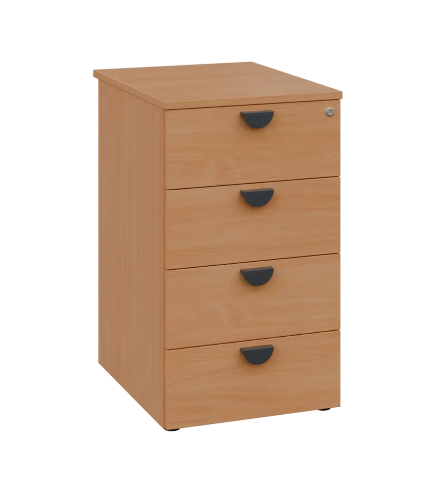 TKC - 61 kontejner přístavný, 4-zásuvkový, deska 18 mm, centrální zámek, buk royal